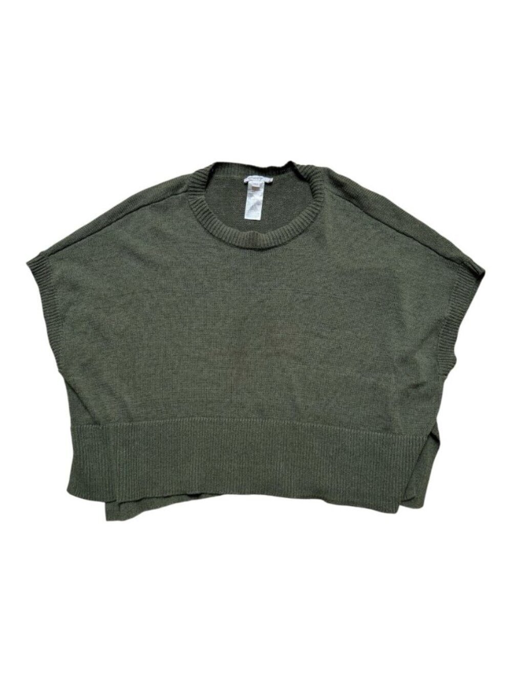 Chicos Olive Green Oversized Sweater Womens Small Medium Boxy Knit Casual Top